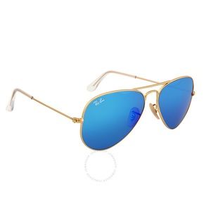 Blue reflective aviator RayBan sunglasses